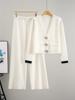 Women's Crystal Button Sweater & Pants Set - Autumn/Winter Knit Cardigan Two-Piece