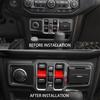 Car Window Lift Switch Button Cover For Jeep Wrangler JL JT 2018- Bright Red