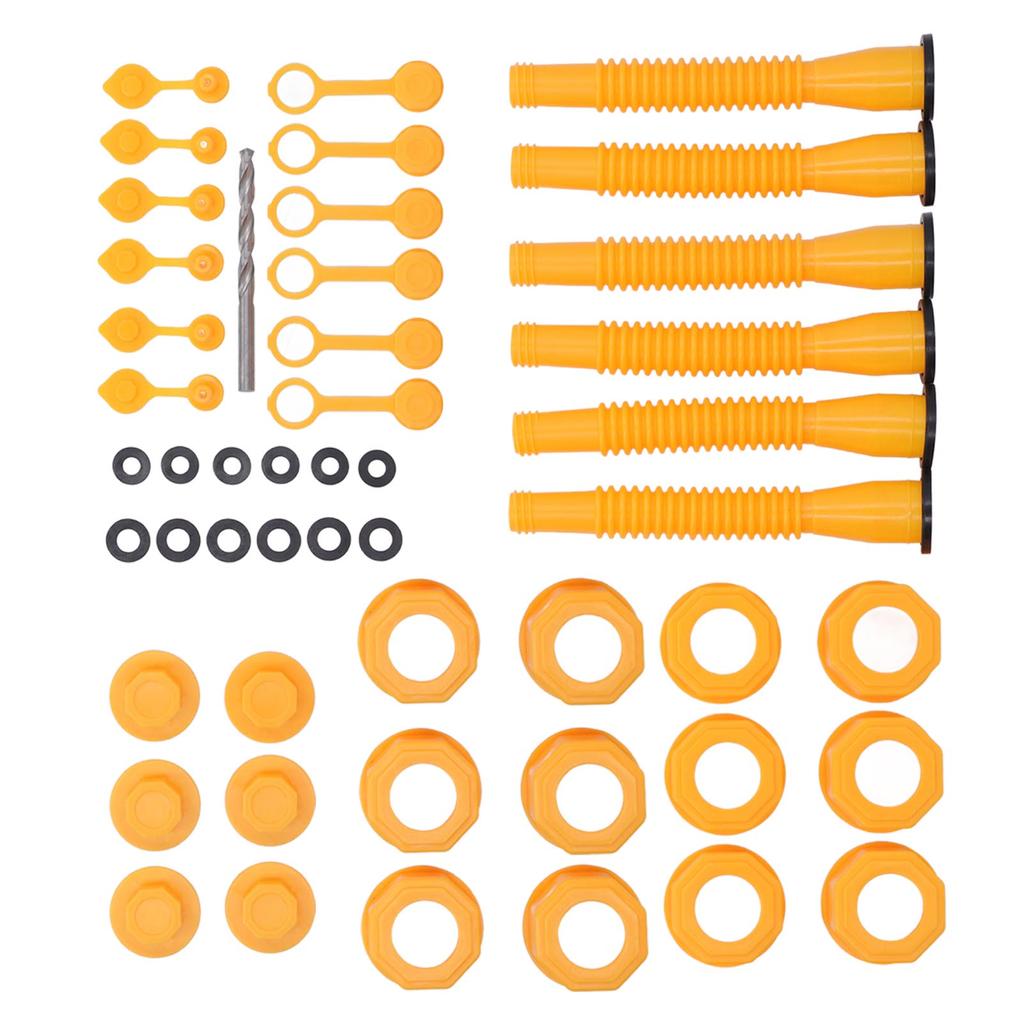 6 Set Gas Can Spout Replacement Anti Spill HDPE Flexible Gas Can Nozzle Kit for Home