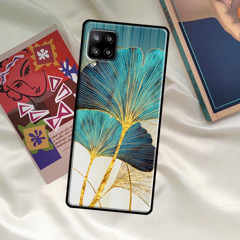 Luxury Ginkgo Leaf Case For Samsung Galaxy A06 A16 A56 A36 A26 A54 A34 A14 A52 A32 A12 A13 A33 A53 A15 A35 A55