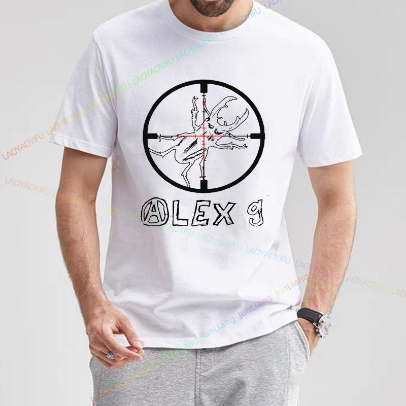 Tričko Alex G Funny Print Módní styl Gotický ležérní top Volné tričko s krátkým rukávem a výstřihem