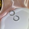 Exquisite Bling Round Chunky U Shape Hoop Earrings Geometric Hoops Fashion Temperament Jewelry