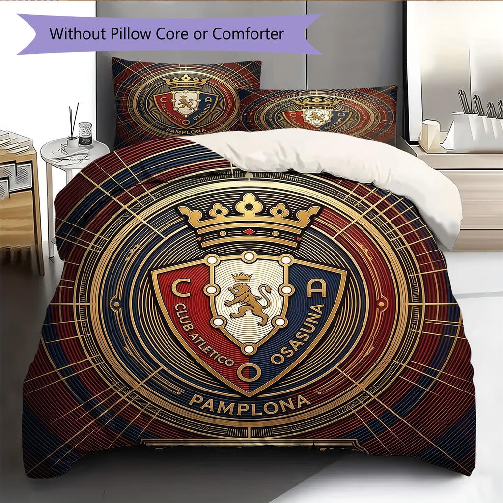 Custom Name CA Osasuna Pattern Bedding Quilt Set Home Decoration Gift (1 * Duvet Cover + 2 * Pillowcase Without Core)