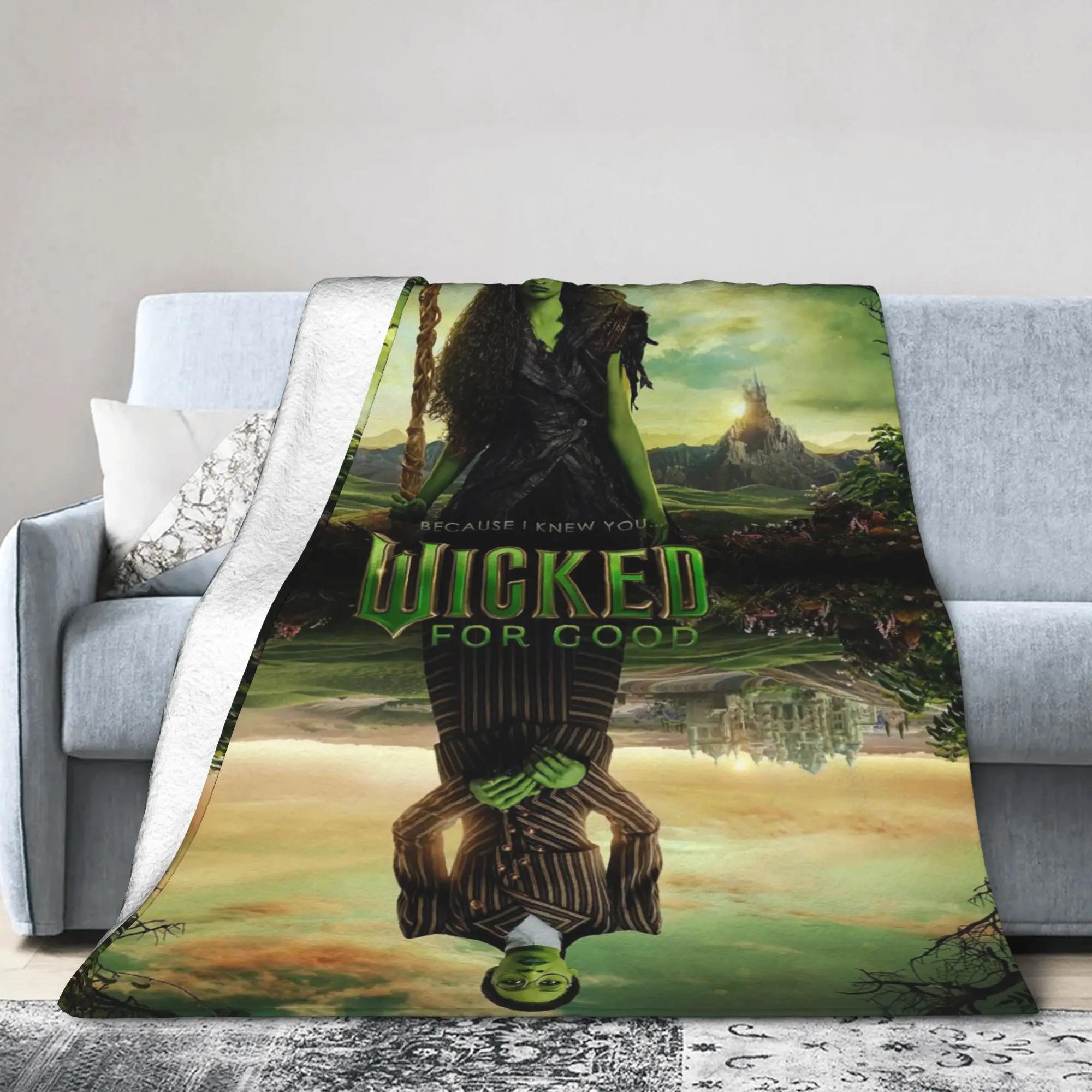 Wicked  Elphaba Soft Plush Throw Blanket for Kids and Adults  Flannel Couch Bed Sofa Cover with Graphic Design 40x50in