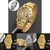 Elegant Geneva Alloy Case Men's Watch With Transparent Dial And Steel Band Stylish Design