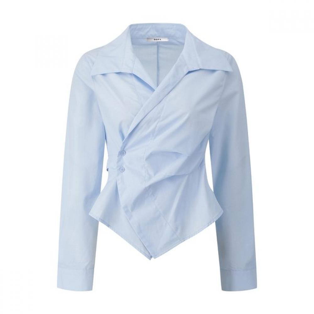 GGPX New York Two Button Wrap Collar Blouse Gq1sh011f