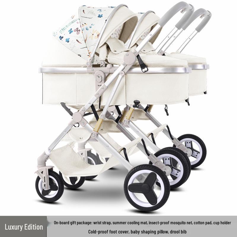 Detachable Twin Dragon & Phoenix Lightweight Folding Stroller for Newborns and Infants