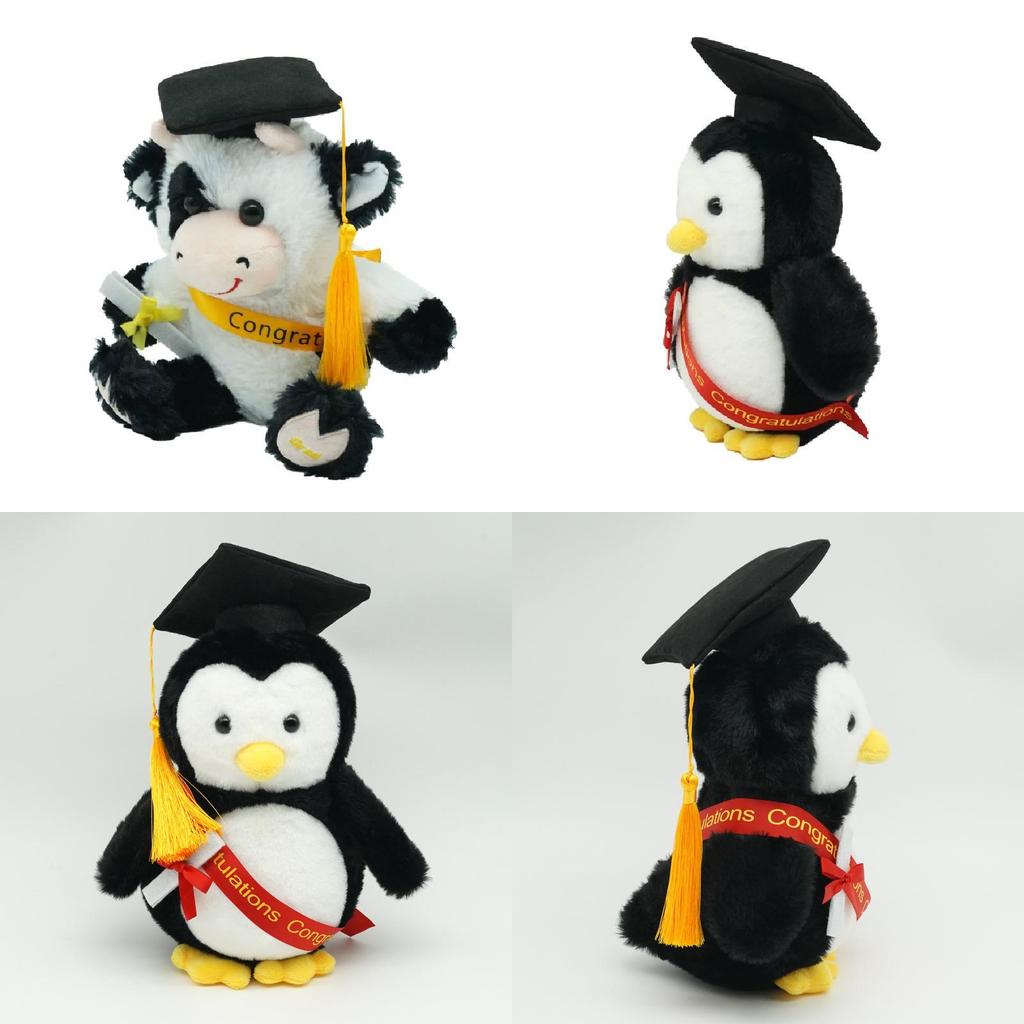 Penguin Cow Doctor Plush Toy With Pp Cotton For Graduation Gifts And Kids