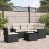 VidaXL Garden Lounge Set 6 Pcs with Cushions Black Wicker 3218966
