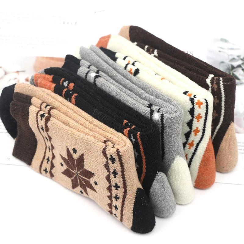 

5 пар зимних мужских носков, утепленные носки из овечьей шерсти, теплые женские ретро-стиль, красочные модные мужские носки для зимних сапог