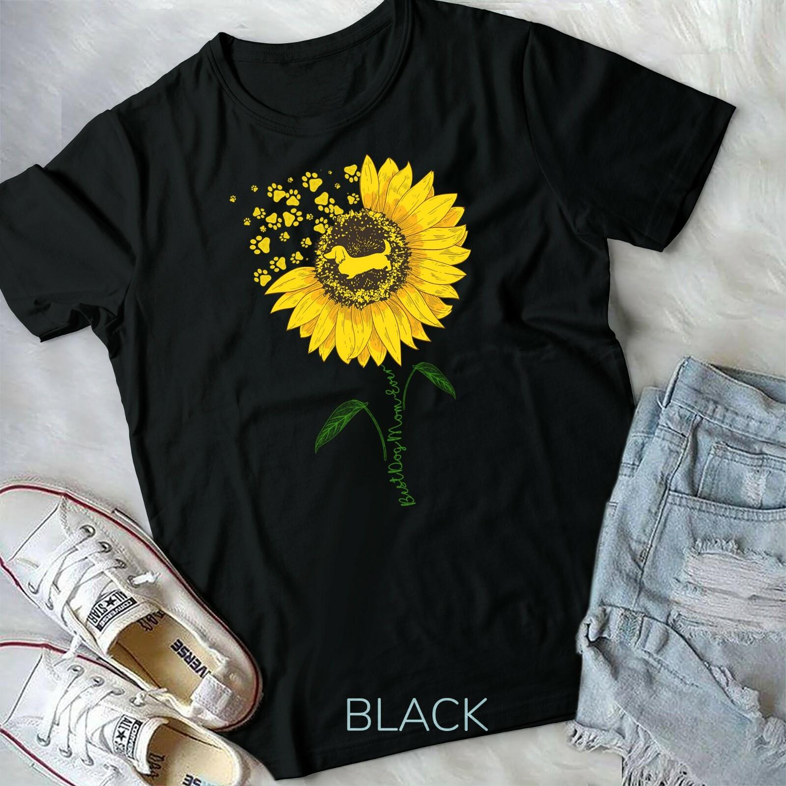 Best Dachshund Dog Mom Ever Pet Puppy Pup Lover Sunflower Unisex Youth T-shirt S