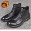 Leather Martin boots men's boots autumn and winter velvet cowhide casual boots breathable high-top wear-resistant soft leather Chelsea boots British