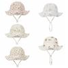 Cotton Children Fisherman Hat Adjustable Kids Sun Cap Infant Floral Print Baby Bucket Hat  Girls