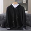 Autumn Winter Men's Clothing Mink Cashmere Knitted Sweater Casual and Loose Large-Sized Hooded Pullover