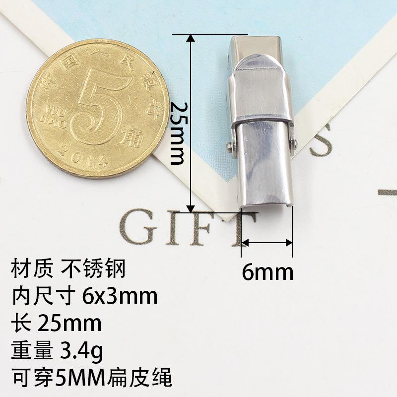 Diy Jewelry Accessories Titanium Steel Stainless Steel Strap Buckle, Flat Leather Rope Buckle Stainless Steel Bracelet Necklace Material one*20pcs