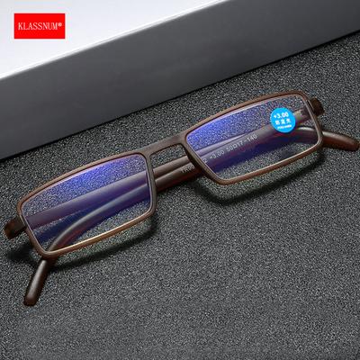 KLASSNUM Men Narrow TR90 Frame Magnifying Glasses Ultra Light Reading Glases Women Anti-blue Light Optical Glasses +1.0-+4.0