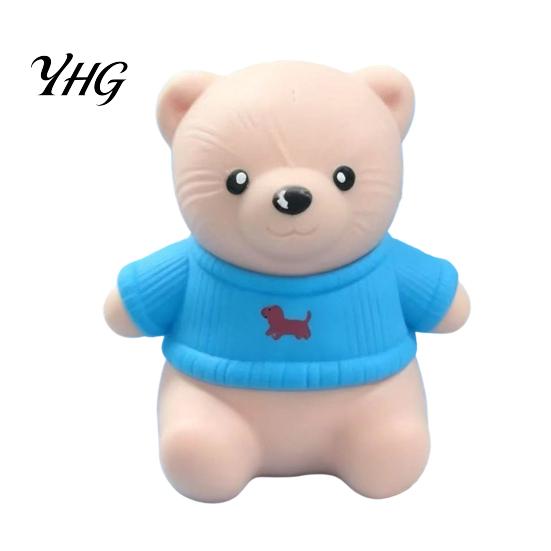 Novelty Bear Gifts Christmas Tomato Squeeze Toy for Stress Relief, Cute TPR Decompression Festive Desktop Display Pieces Figure with Decoration