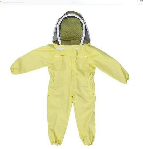 Bee-Protective Children s Cotton Jumpsuit with Anti-Bee Space Suit and Hat for Beekeeping. Yellow Kids L