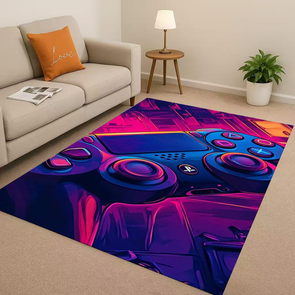 Retro Game Zone Sign Gamer Controller Living Room Non-Slip Area Rug Carpet for Bedroom Kids Playroom Sofa,Home Decor Doormat