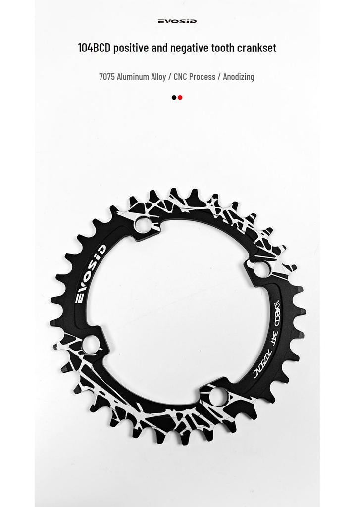 EVOSID Single Chainring 104BCD 32/34/36/38T Sprocket for 10/11/12 Speed Crankset.
