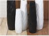 Large Modern Nordic Ceramic Floor Vase: Black & White Minimalist Design for Dried Flowers and French Arrangements In Living Room