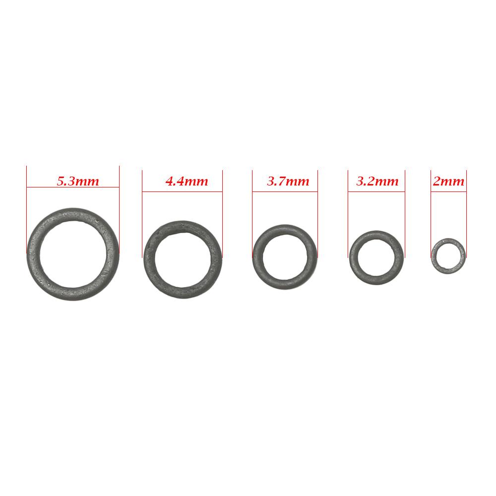 4.4mm 5.3mm Black Terminal End Tackle Accessory Carp Fishing O Ring Flat Round Matt Tippet Rig Ring