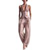 Women Clothing Set Sexy V-Neck Button Tank Fashion Casual