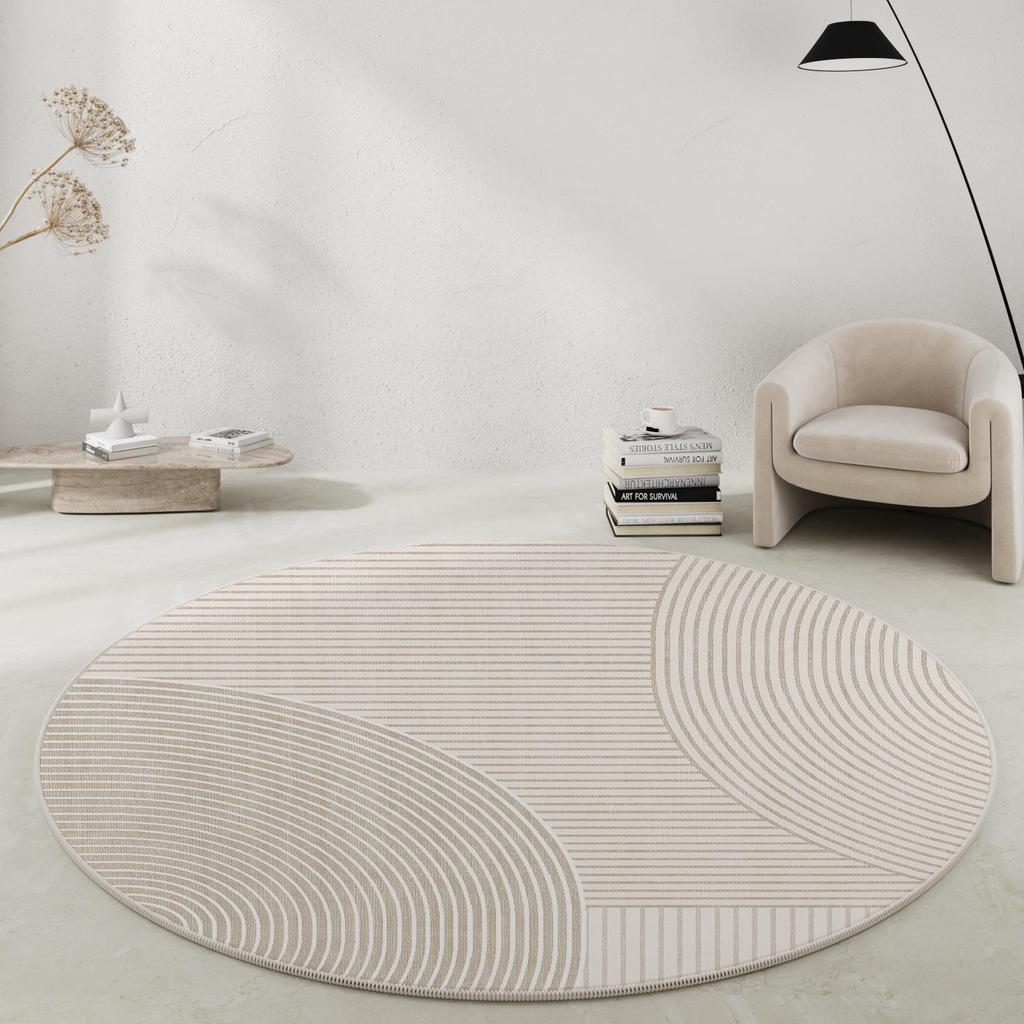 Wabi-sabi Round Swivel Gaming Chair with Non-slip Soundproof Carpet Mat