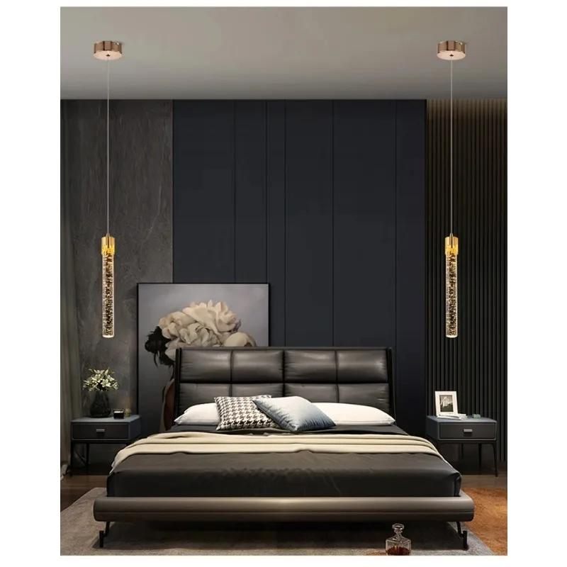 Modern Crystal Pendant Lamps Home Decor Bedside Hanging Light for Living Room  Bedroom Ceiling Chandelier Lights