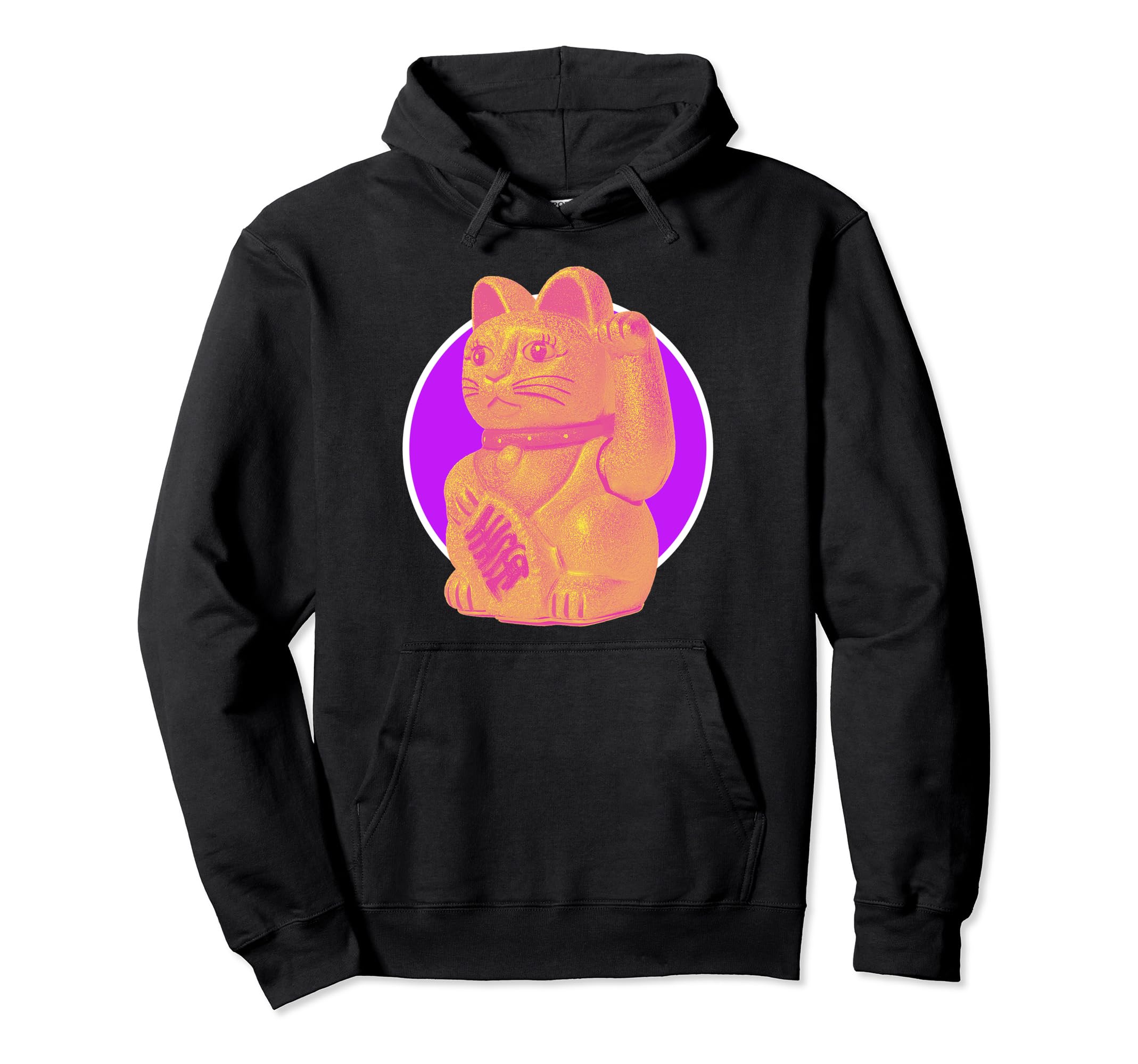 

Waving Cat Yoga Hoodie Maneki-neko (beckoning cat) Maneki-neko (beckoning cat) чёрный