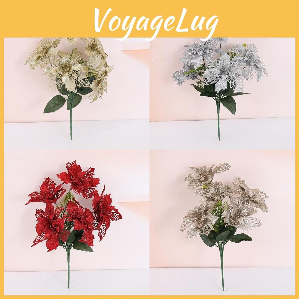 Decorative Christmas Flower With Bright Colors Party Home Decor Flowers Fake