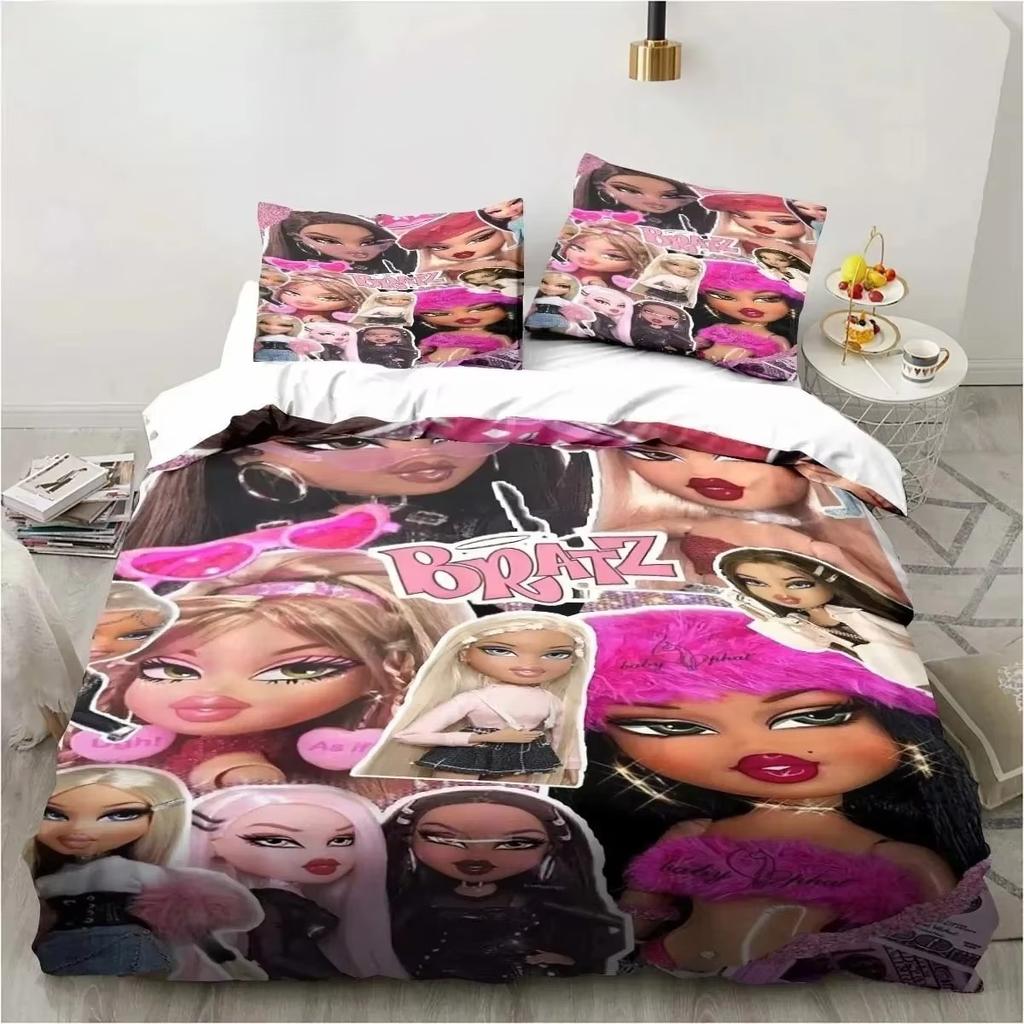 Cartoon B-Bratz 3D-Druck Kawaii Mädchen Bettwäscheset Einzelbett Twin Full Queen King Size Bettset Erwachsene Kind Mädchen Schlafzimmer Bettwäsche Geschenk