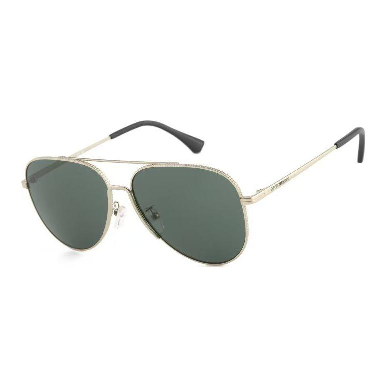 Emporio Armani Pilot Style Sunglasses With Leg Markings Unisex sunglasses Silver OEA2149D-300271 60,Silver