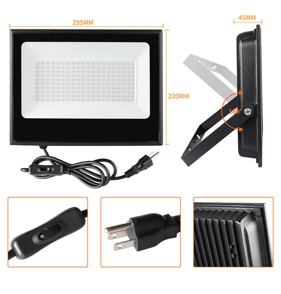 50W 100W UV LED Black Light with Switch Plug Outdoor Ultraviolet Blacklight Flood Light for Aquarium Stage Party Supplies Decor