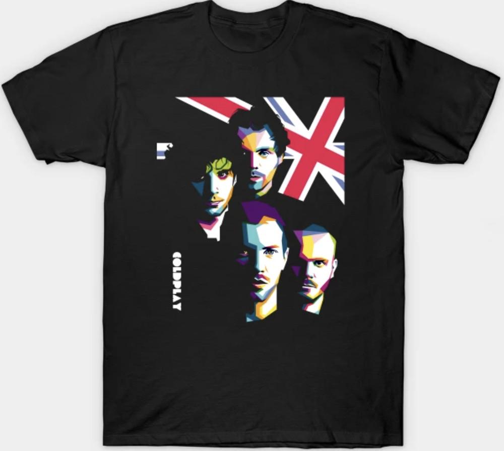 COLDPLAY Short Sleeve  Mens Unisex S-3XL Black Fan Art Unisex T-Shirt L