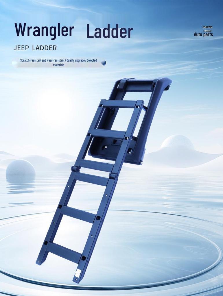 Dual-Sided Wrangler Climbing Ladder for Off-Road Vehicle Roof Racks