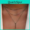 Stunning Multilayer Geometric Pendant Necklace With Sparkling Rhinestones For Women