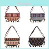 Vintage Ethnic Style Tassel Shoulder Bag With Water Dumpling Shape For Daily Use