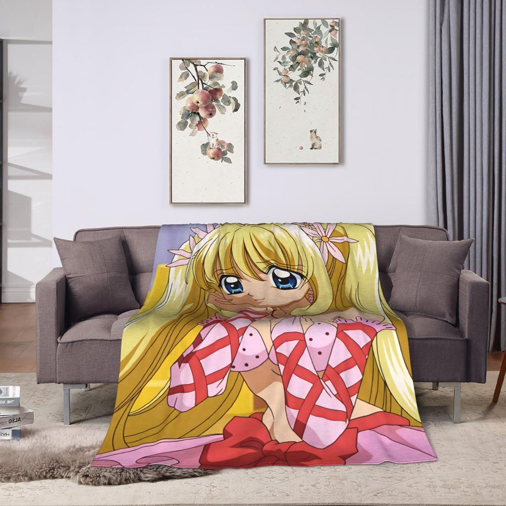 M-Mermaid Melody Pichi Pichi PitchS Blanket Picnic Flannel Throw Blanket For Couch Chair Soft Warm Custom Quality BedspreadX