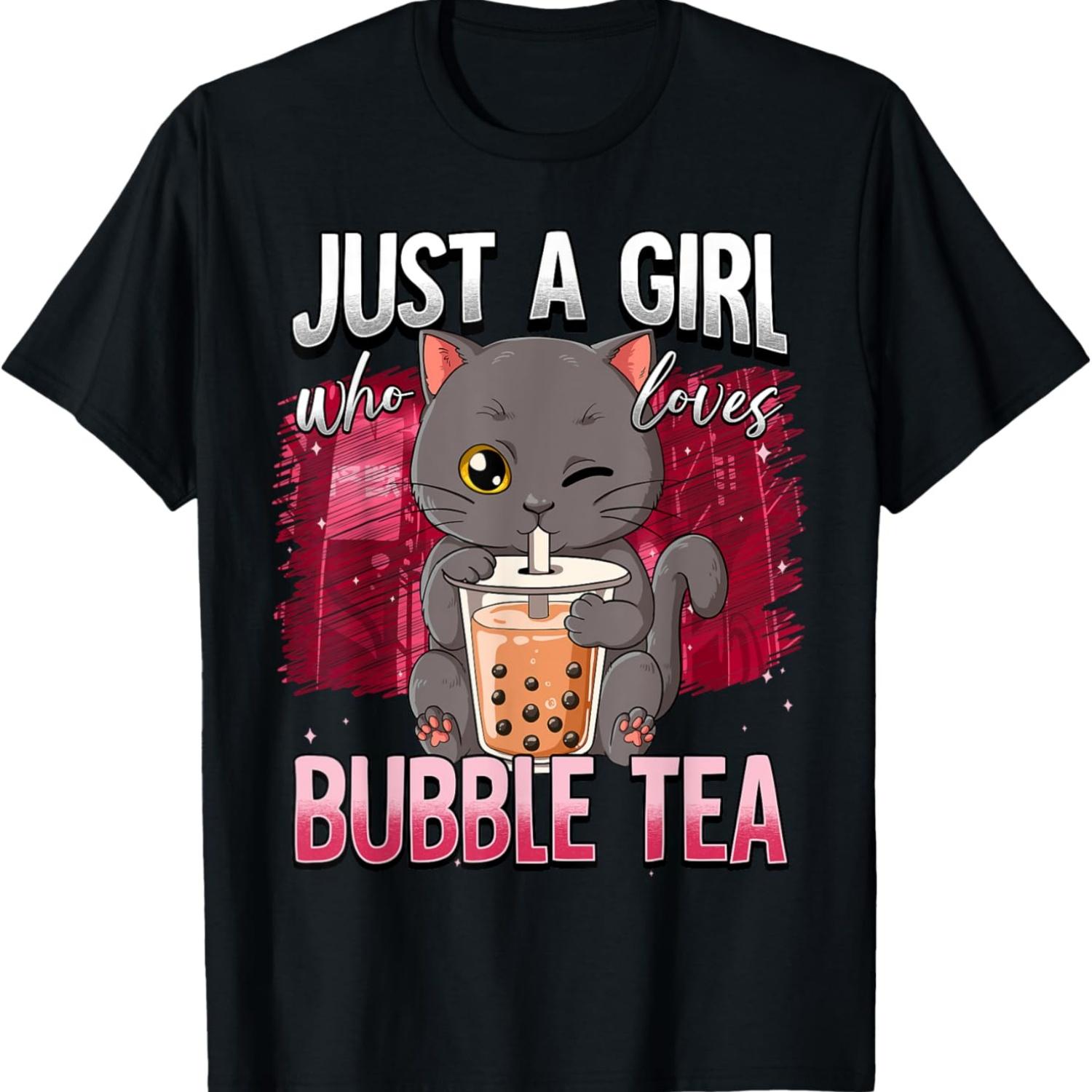 

Футболка Boba Tea Cat Просто девушка, которая любит чай с пузырьками XXXXXL чёрный