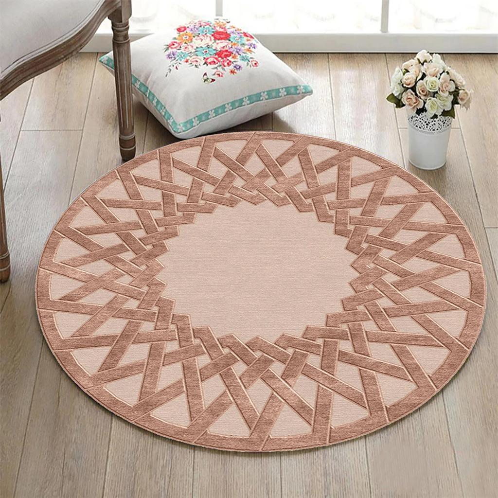 Bohemian Mandala Round Area Rug Collection Artistic Floral Geometric Pattern Floor Mat For Living Room Boho Home Decor