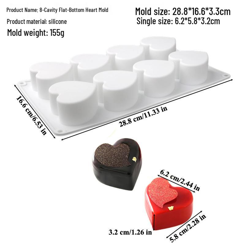 Elegant Heart-Shaped Silicone Mold for Valentine's Day Cakes and Desserts (6-Cavity)