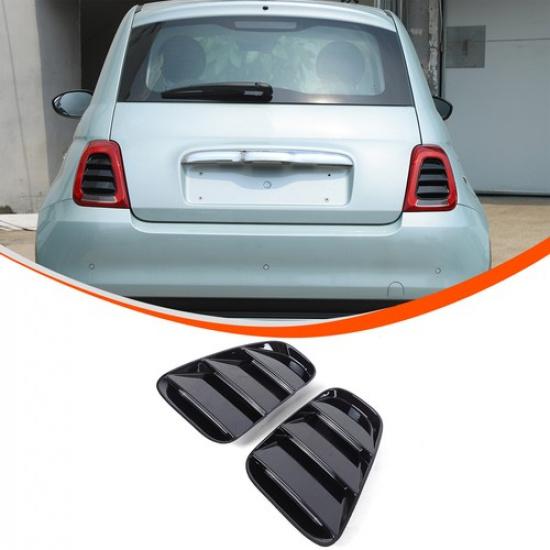 Gloss Black Rear Tail Light Louvres Cover Trim For Fiat 500 Abarth 595 695 16+