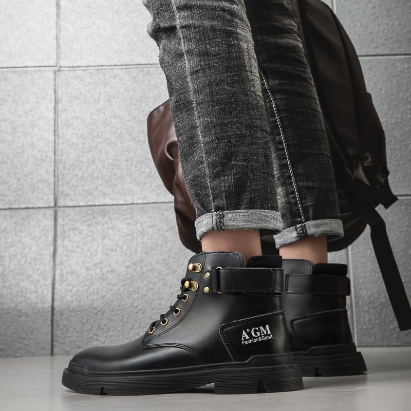 Brand Winter Mens Fur Army Military Boots Casual Leather Shoes Fashion Designer Motorcycle Man Boots Botas Warm Outdoor Footwear