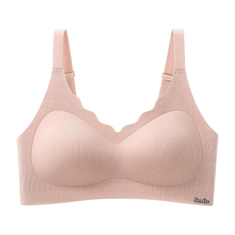 One-piece fixed cup seamless underwear women's small breasts gather thin naked without steel ring anti-sagging adjustment bra