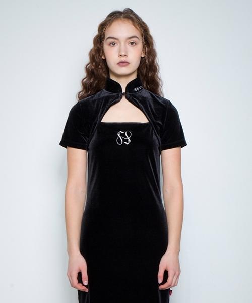 Fake Mama Midnight Cheongsam Button Top [Black] Sable