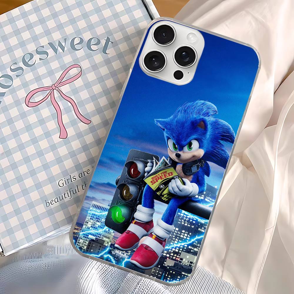 Popular Japanese Anime S-SonicS Phone Case For iPhone 17 16 15 14 13 12 11 Pro Max Plus Aurora Water Ripple Cover