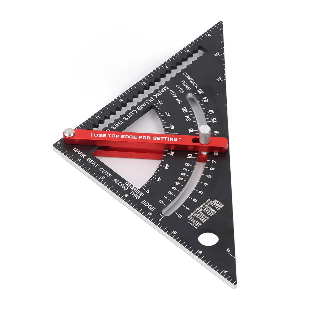 7in Carpenter Square Aluminum Alloy 70 Degrees  Adjustable Combination Square Metal Rafter for Woodworking
