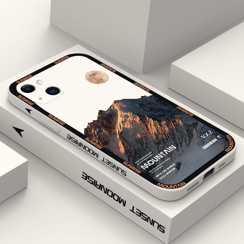 Snow Mountain Sunrise Scenery Silicone Phone Case For Samsung Galaxy S23 Ultra S22 Plus S21 FE S20 Note 20 Dustproof Soft Cover