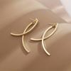 Long Arc Earrings for Women, Minimalist Stylish Dangle Jewelry Daily Wear Trendy
